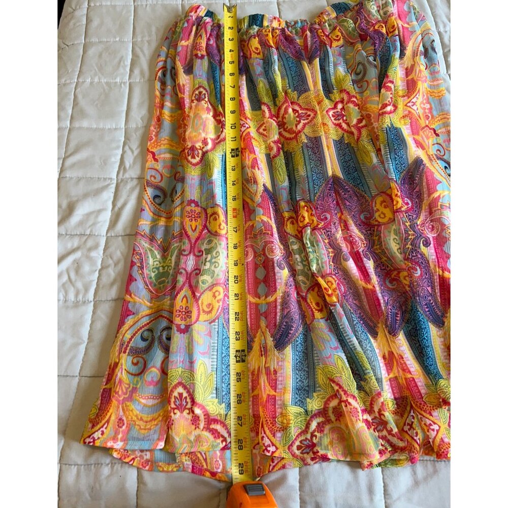 Vintage 90’s Chadwick’s Floral Maxi Skirt Sz Large Elastic Waist Sheer Cottage F - Picture 4 of 9